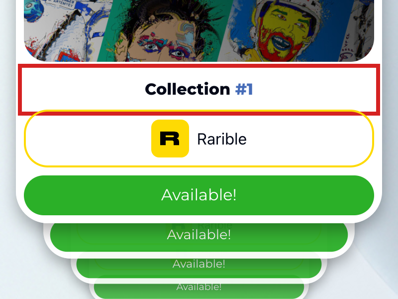 CULTARI公式サイトにNFTコレクションとRaribleへのリンクが表示された画面